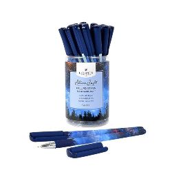 Ручка масляная 0,5мм синяя Sky Of Stars Night Slim Soft прорезиновый корпус игловидный наконечник
