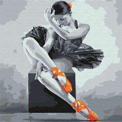 Картина по номерам 30х30см Юная балерина 15цв