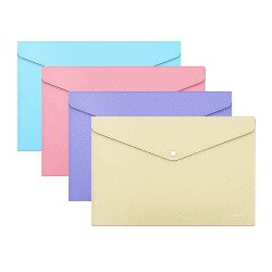 Папка-конверт А4 на кнопке 180мкм Diagonal pastel ассорти