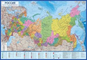 Интерактивная карта Россия (Политико-административная) 1:8,5М 101х70см (с ламинацией)