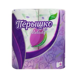 Полотенца бумажные Перышко Melody 2 слоя белый цвет (2 рулона в спайке)