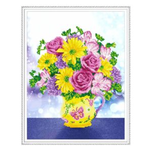 Картина из кристаллов 40х50см Самоцветы.Цветочный микс