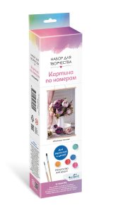 Картина по номерам Панно 30х50см Нежные пионы