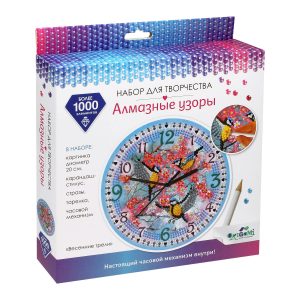 Алмазные узоры. Часы. Весенние трели 20см