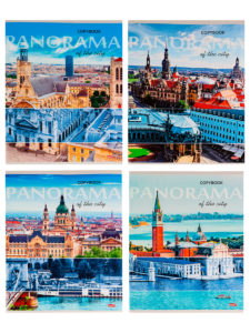 Тетрадь 96л клетка Панорамы городов 6шт/1 дизайн
