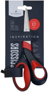Ножницы 17см COMFORT-GRIP INSPIRATION с эргономичными прорезиненными ручками, черно-красные