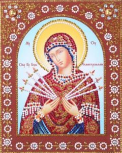 Алмазная мозаика 20х30см Икона Пресвятая Богородица (30цв)
