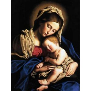 Алмазная мозаика 30х40см Икона Дева Мария с ребенком (30цв)