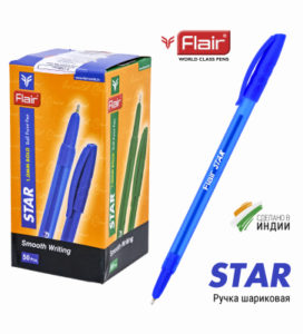 Ручка шариковая 1мм Flair STAR Синяя