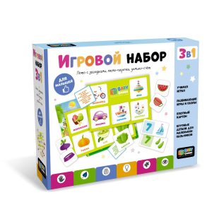 Обучающий набор 3в1 лото с загадками, мемо пары, домино счет