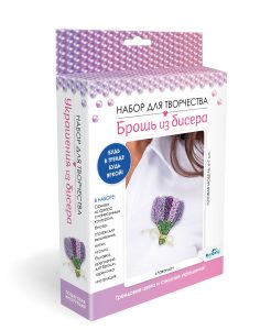 Брошь из бисера. Букет лаванды