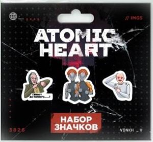 Набор деревянных значков Atomic heart. Баба Зина