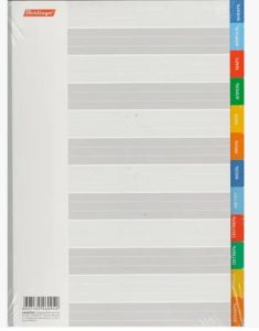 Разделитель А4 BERLINGO Январь-Декабрь