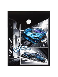 Папка-конверт 15.8×11.4см пластиковая Гонки 180мкм