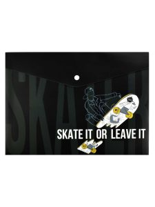 Папка-конверт А4 на кнопке 0,18мм Скейт арт