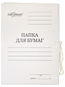 Папка с завязками А4 мелованный картон 320 г/м2, белый