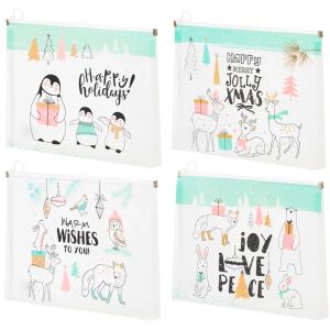 Папка-конверт А4 на молнии ZIP ПВХ, Животные