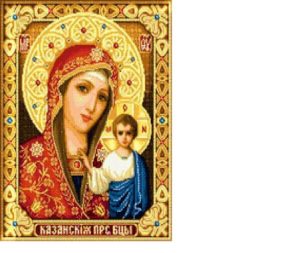 Алмазная мозаика 30х40см Икона Божья Матерь Казанская
