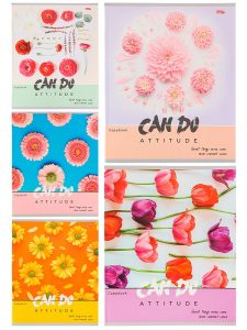 Тетрадь 48л клетка Цветочный вид 10шт/5 дизайнов