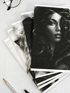 Тетрадь 48л клетка Девушка с котом 5шт