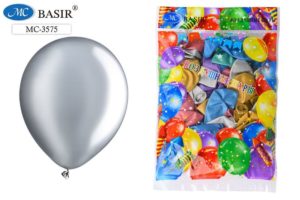 Шар №12 супер металлик, цветные ассорти 50шт