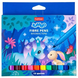 Фломастеры 12цв JUMBO Hatber