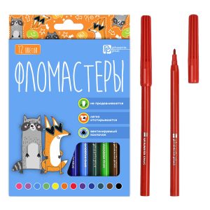 Фломастеры 12цв Енот и лиса