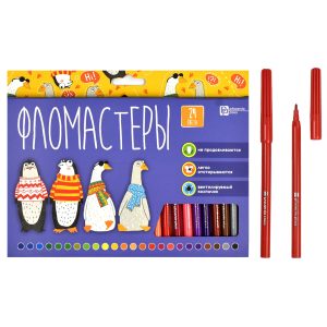 Фломастеры 24цв АРТ-БРАТВА синий