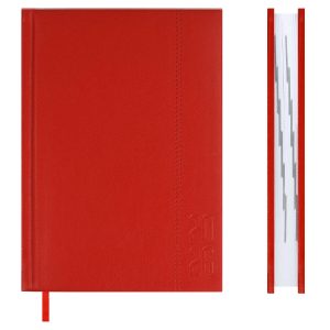 Ежедневник датированный 2026 А5 176л НАППА КРАСНЫЙ