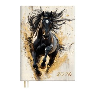 Ежедневник датированный 2026 А6 176л ВОРОНОЙ КОНЬ