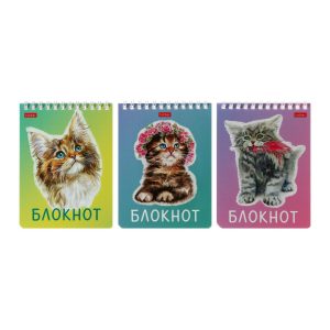 Блокнот А6 40л гребень Котики бывают разные