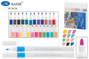 Набор маркеров-акриловые 24цв 1-2,4мм на водной основе