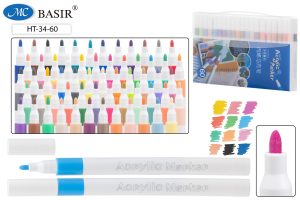 Набор маркеров-акриловые 60цв 1-2,4мм на водной основе