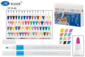 Набор маркеров-акриловые 80цв 1-2,4мм на водной основе