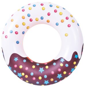 Надувной круг Пончик коричневый для плавания из ПВХ 115см