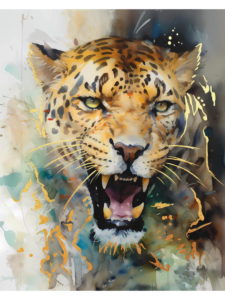 Картина по номерам 40х50см с зол.поталью Опасный леопард