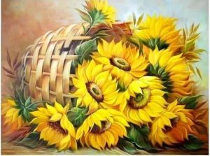 Алмазная мозаика 30х30см Подсолнухи