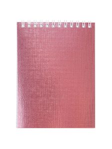 Блокнот А6 40л греб METALLIC Розовый 6шт