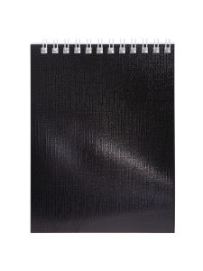 Блокнот А6 40л греб METALLIC Черный 6шт