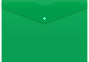 Папка-конверт А4 на кнопке 180мк непрозрачный Зеленый