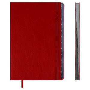 Еженедельник датированный 2026 А5 80л БУЙВОЛ КРАСНЫЙ
