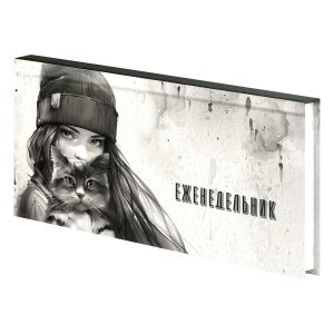 Еженедельник 171х93мм 64л 7БЦ ДЕВУШКА С КОТОМ. ОСЕНЬ