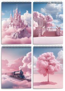 Блокнот А6 40л гребень Магические облака 4шт