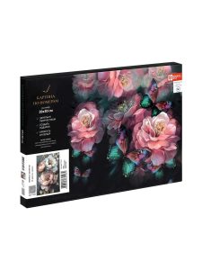 Картина по номерам 20х30см Пионы с золотом (15цв)