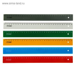 Линейка 30см ассорти 6цв.