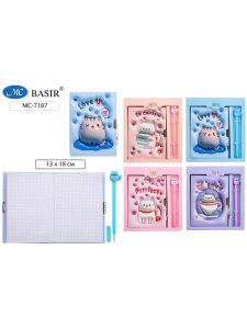 Блокнот детский+замочек+ручка 21х20,5см Кошки