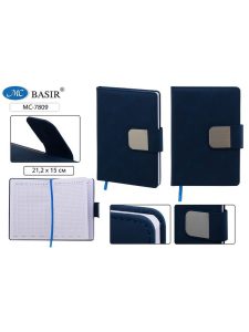 Ежедневник А5 116л клетка Синий под нубук