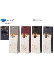 Пакет подарочный 36х12х9см Бант (под бутылку)