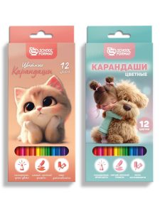 Карандаши 12цв Микс для девочек