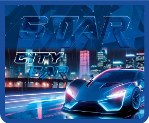 Папка А5 молния сверху CITY CAR (фольга) 230/190/50